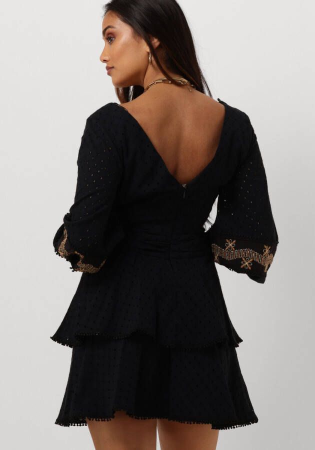 ACCESS Dames Jurken Embroidery Dress With Side Slits Zwart