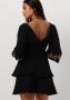 ACCESS Dames Jurken Embroidery Dress With Side Slits Zwart - Thumbnail 4