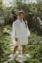 AI&KO A-lijn jurk Kampur met ruches wit Meisjes Katoen V-hals Effen 164 - Thumbnail 5