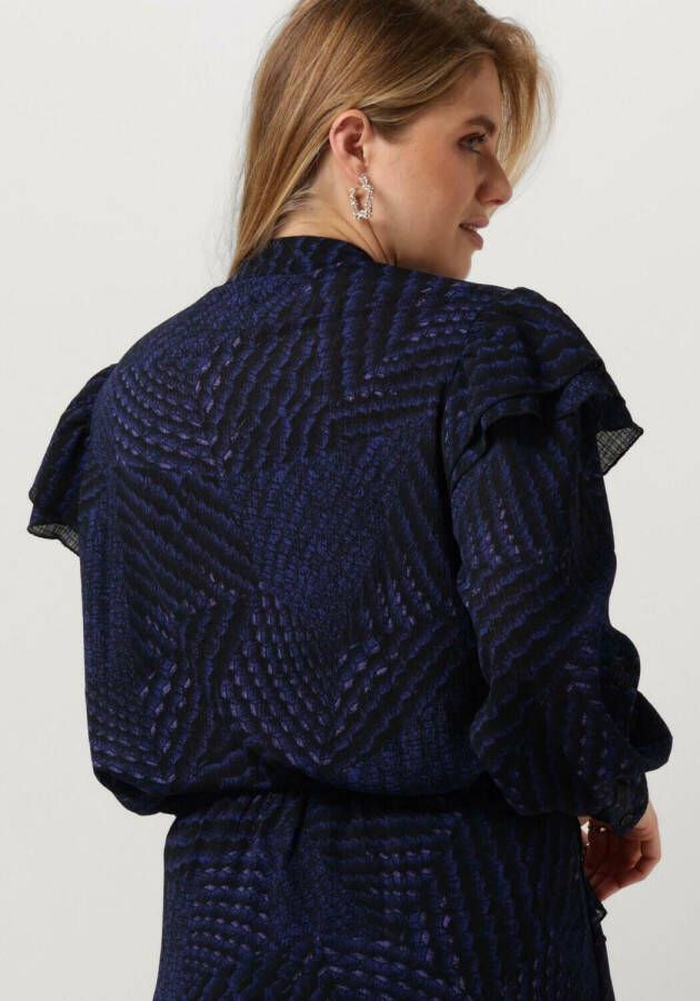 ALIX THE LABEL Dames Blouses Graphic Raffle Blouse Donkerblauw