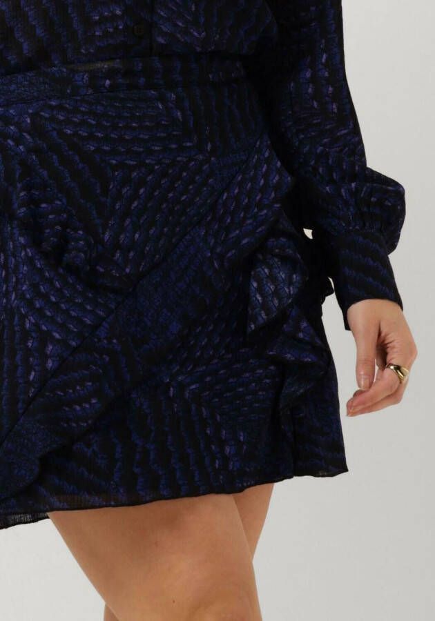 ALIX THE LABEL Dames Rokken Graphic Raffle Skirt Donkerblauw