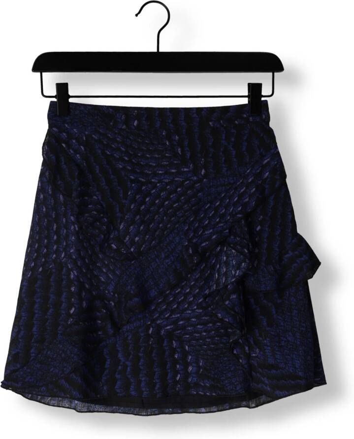 ALIX THE LABEL Dames Rokken Graphic Raffle Skirt Donkerblauw