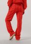 ALIX THE LABEL Dames Broeken Ladies Knitted Two Tone Bull Pants Rood - Thumbnail 4