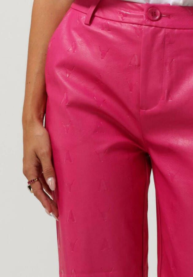 ALIX THE LABEL Dames Broeken Logo Fo Leather Pants Roze