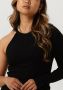 ALIX THE LABEL Dames Jurken Ladies Knitted Asymmetric Dress Zwart - Thumbnail 2