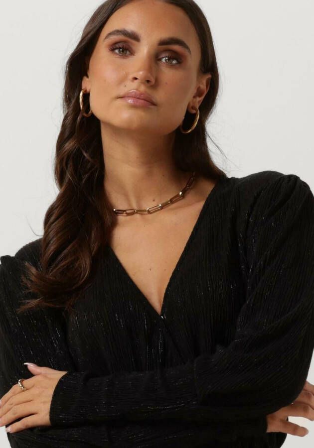 ALIX THE LABEL Dames Jurken Ladies Knitted Glitter Dress Zwart
