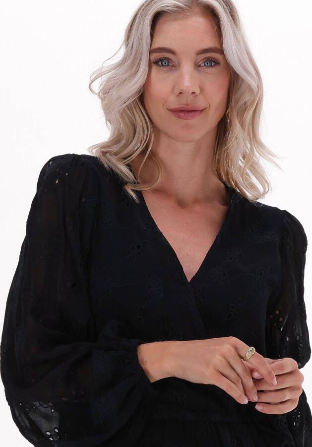Alix the Label Zwarte Mini Jurk Ladies Woven Broderie Chiffon Dress