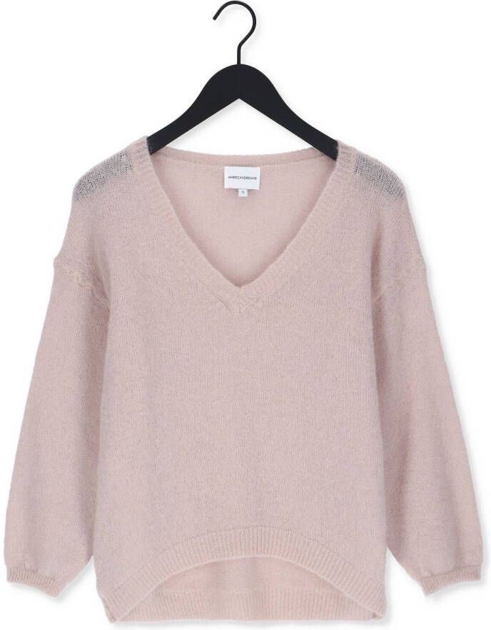 AMERICAN DREAMS Dames Truien & Vesten Silja V Neck Knit Beige