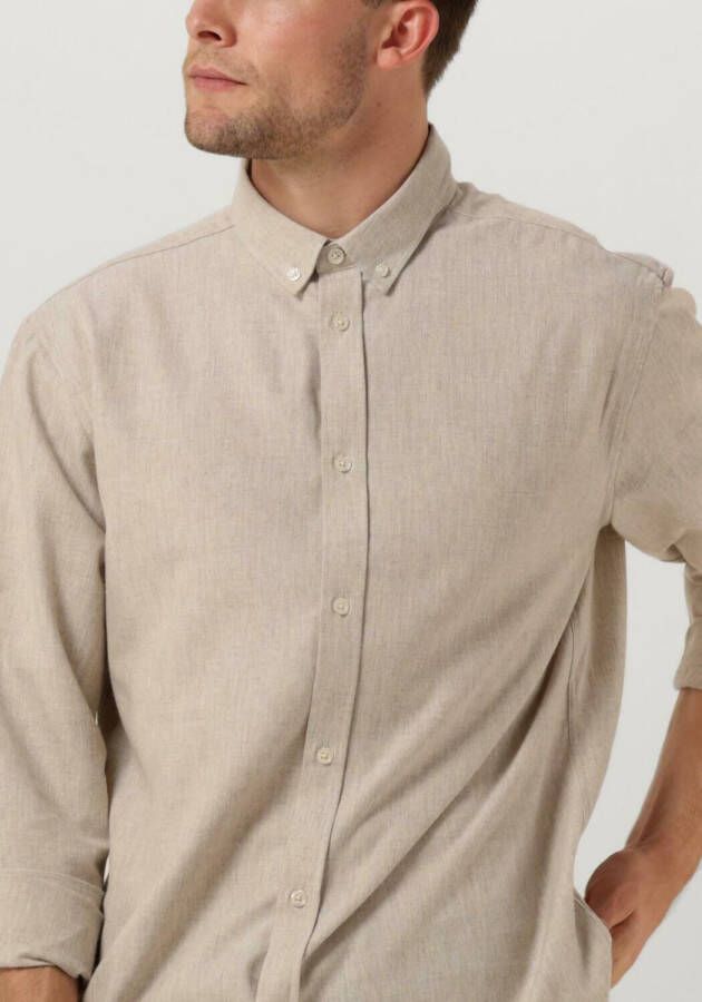 ANERKJENDT Heren Overhemden Akkonrad Melange Shirt Beige