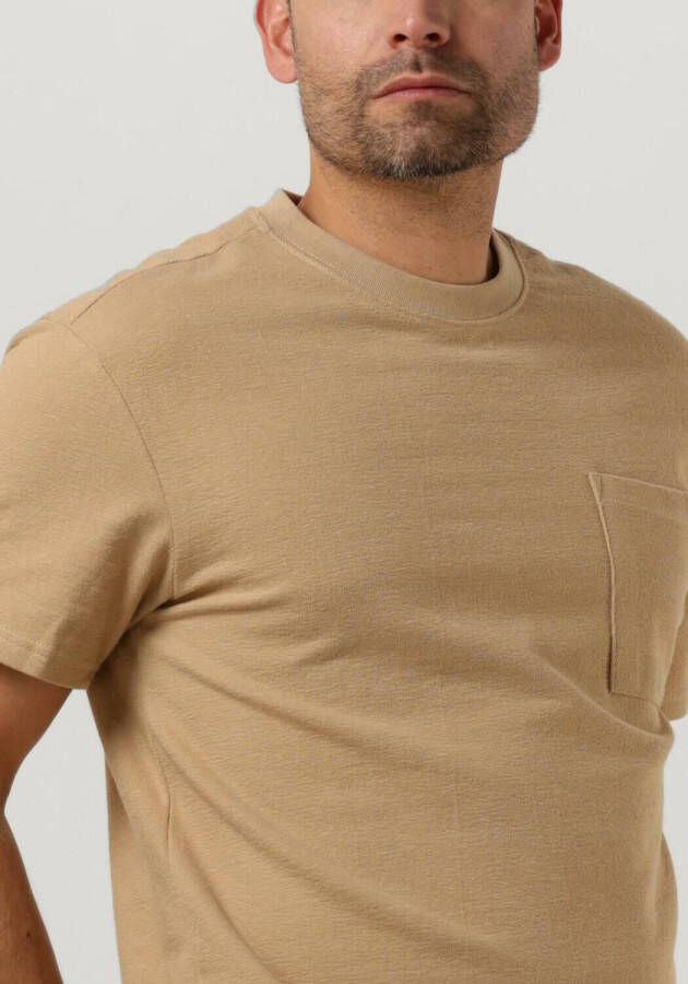 ANERKJENDT Heren Polo's & T-shirts Akkikki S s Structure Pocket Tee Beige