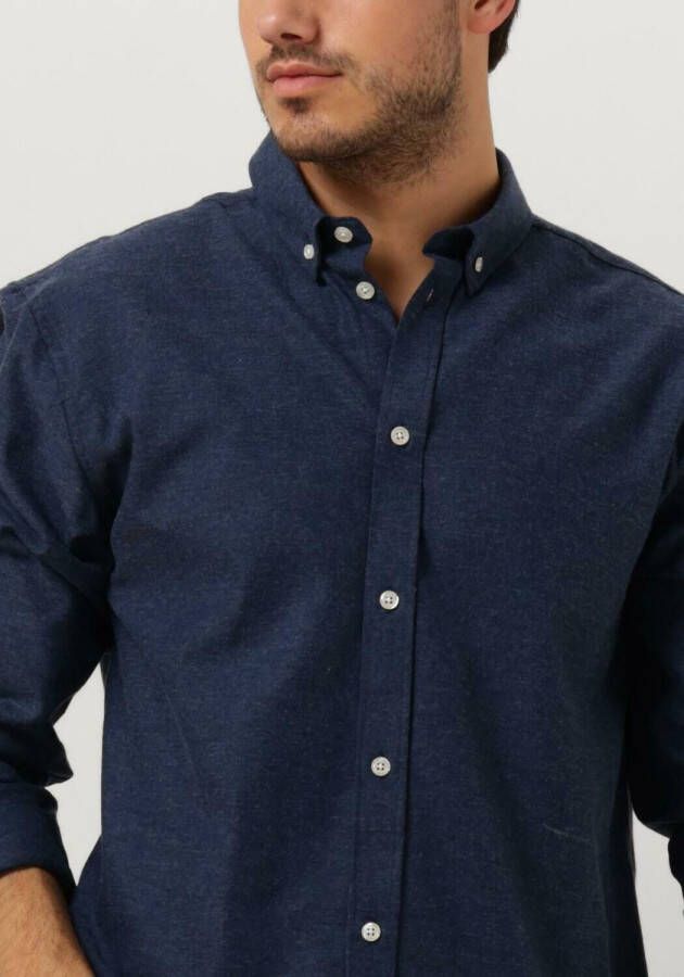 ANERKJENDT Heren Overhemden Akkonrad Melange Shirt Blauw