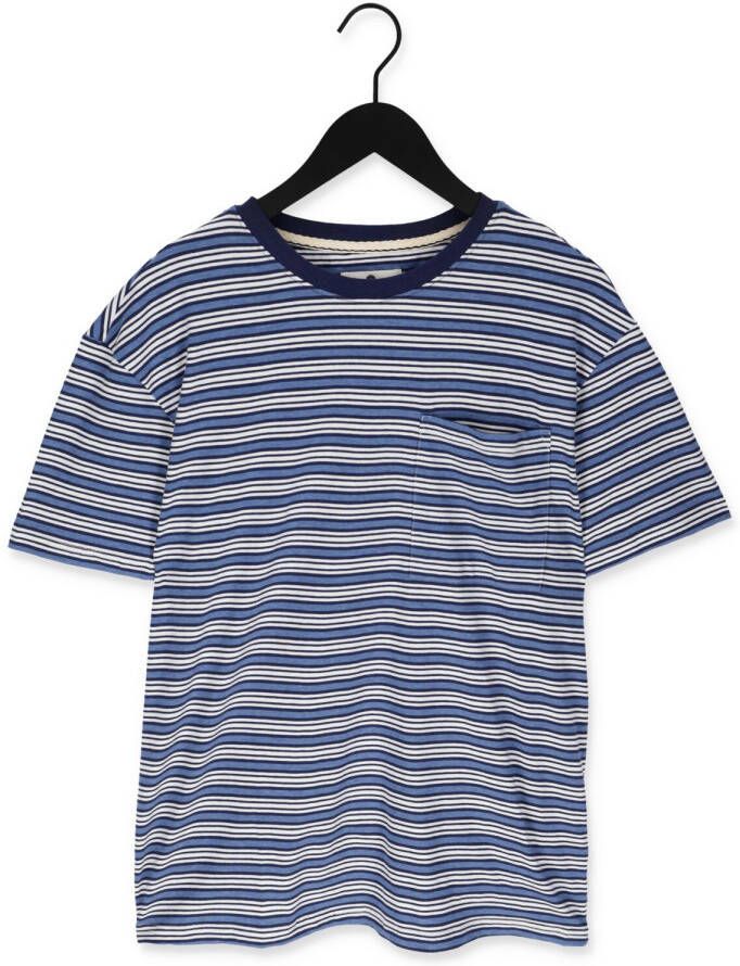 ANERKJENDT Heren Polo's & T-shirts Akkikki Blue Stripe Tee Blauw