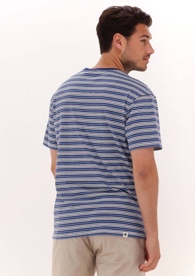 ANERKJENDT Heren Polo's & T-shirts Akkikki Blue Stripe Tee Blauw