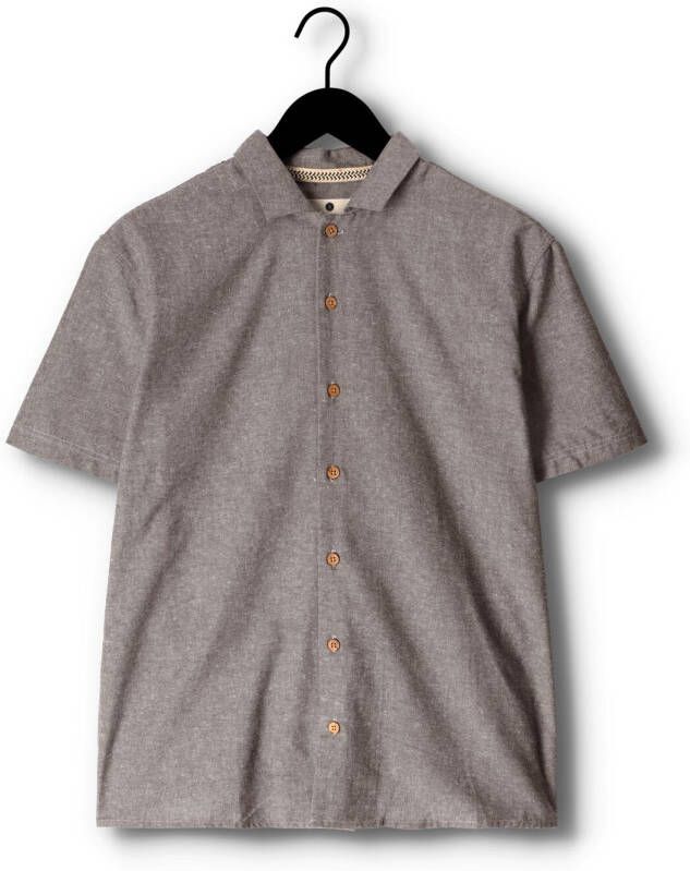 ANERKJENDT Heren Overhemden Akleon S s Cot linen Shirt Bruin