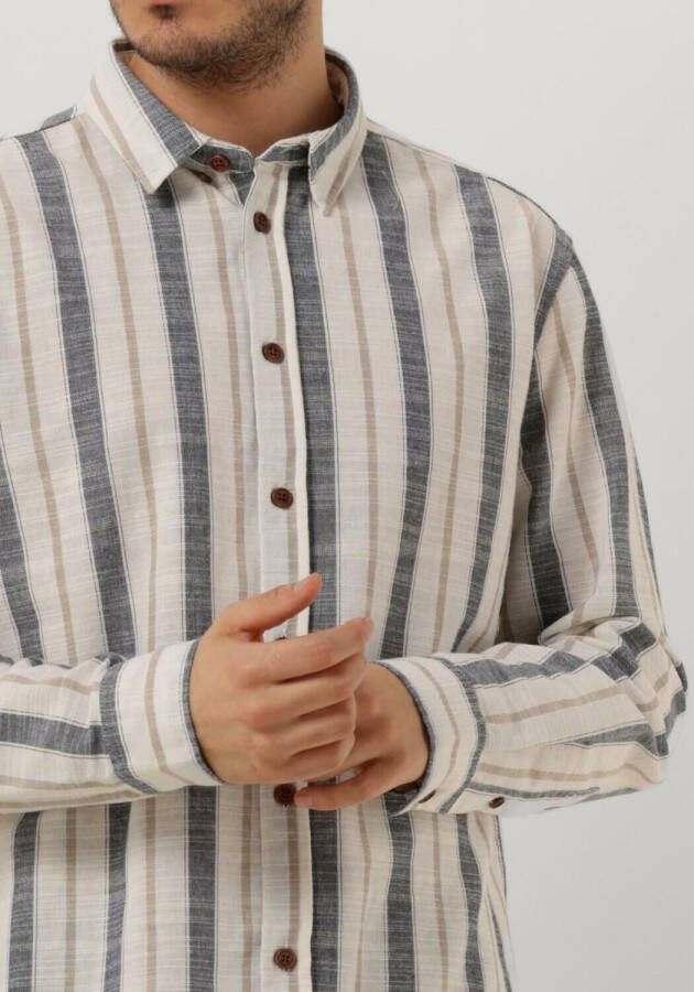 ANERKJENDT Heren Overhemden Akleif L s Stripe Shirt Gebroken Wit