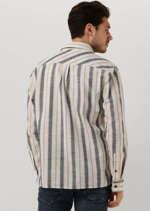 ANERKJENDT Heren Overhemden Akleif L s Stripe Shirt Gebroken Wit