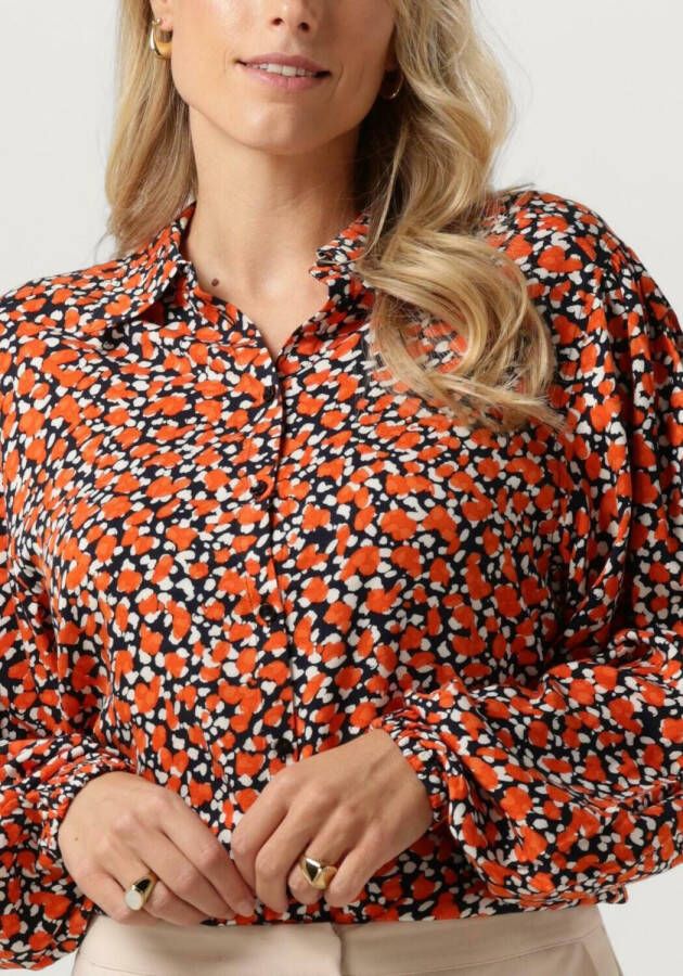ANOTHER LABEL Dames Blouses Jayla Dot Shirt L s Oranje
