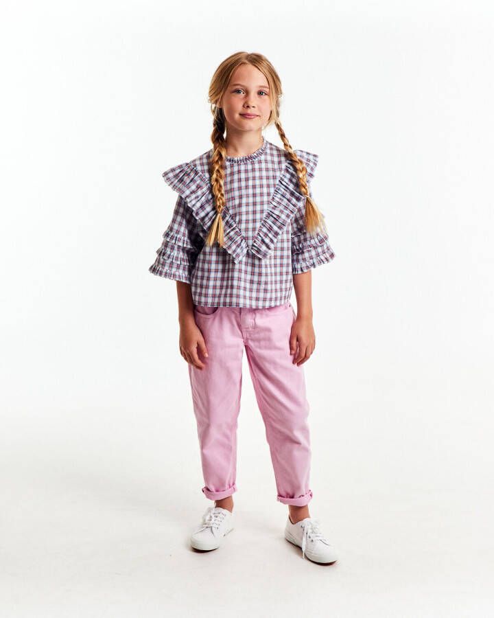AO76 Meisjes Tops & T-shirts Gine Check Shirt Rood