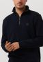 Hugo Boss sweater opstaande kraag donkerblauw effen katoen - Thumbnail 6