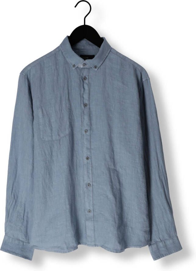 BUTCHER OF BLUE Heren Overhemden Robbins Linen Clean Shirt Blauw