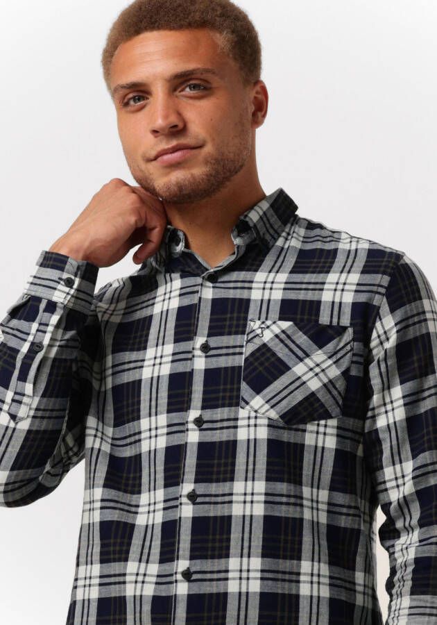 Butcher Of Blue Blauwe Casual Overhemd Robbins Mid Check Shirt