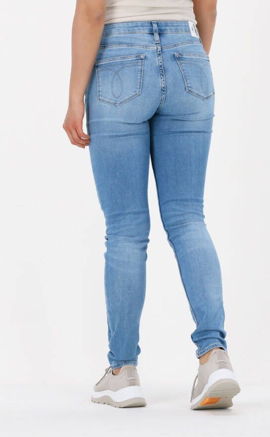 CALVIN KLEIN Dames Jeans Mid Rise Skinny Blauw