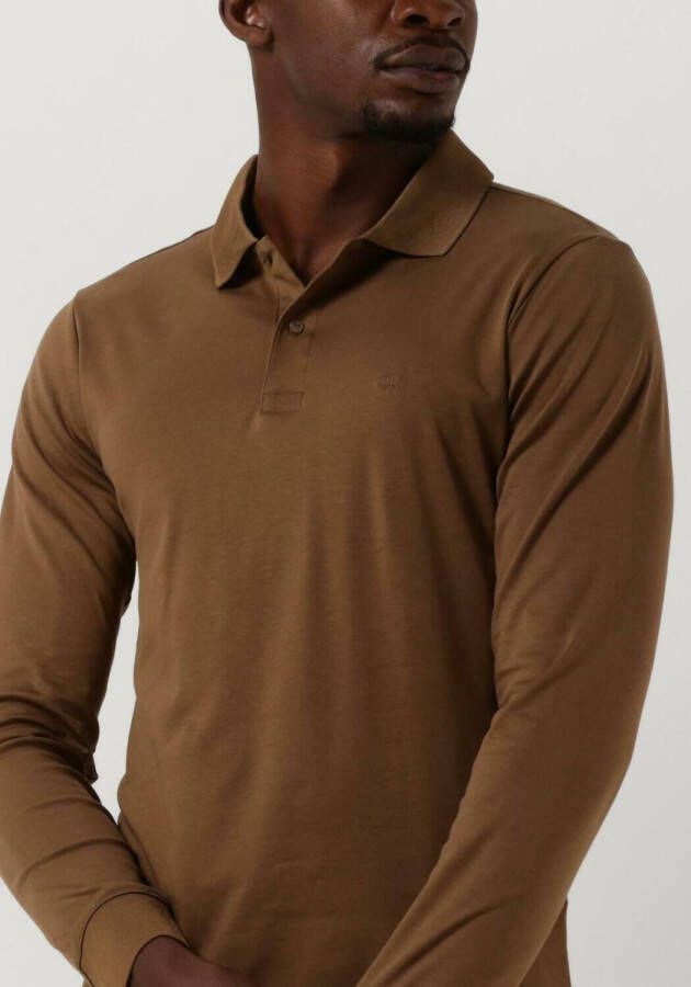 CALVIN KLEIN Heren Polo's & T-shirts Smooth Cotton Slim Ls Polo Bruin