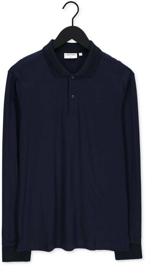 CALVIN KLEIN Heren Polo's & T-shirts Smooth Cotton Slim Ls Polo Donkerblauw