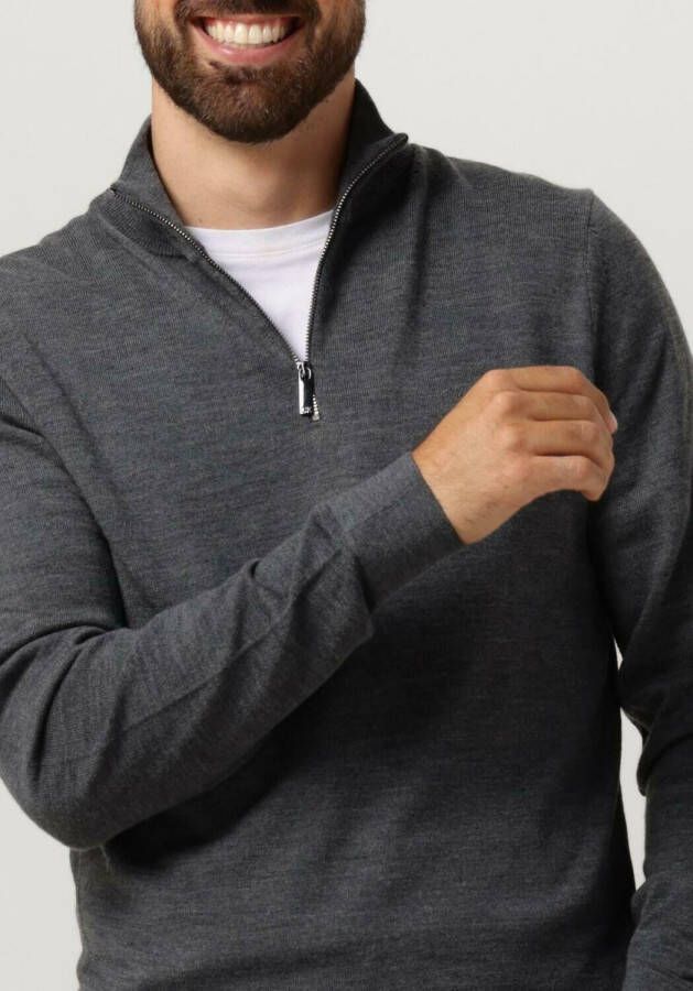 CALVIN KLEIN Heren Truien & Vesten Merino Quarter Zip Donkergrijs