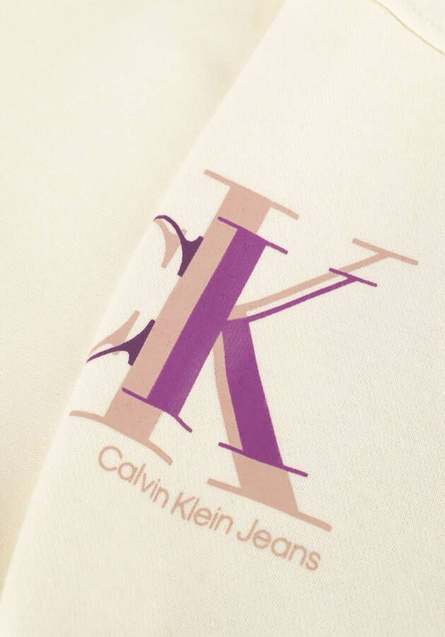 Calvin Klein Gebroken Wit Trui Colour Block Monogram Sweatshirt
