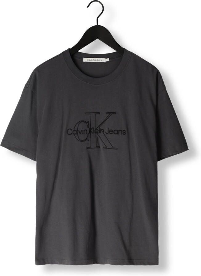 CALVIN KLEIN Heren Polo's & T-shirts Monologo Washed Tee Grijs