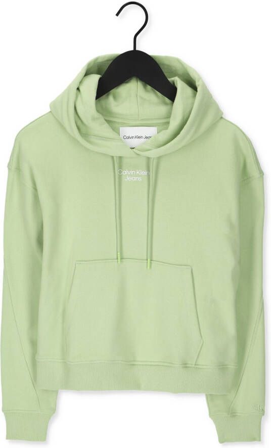 Calvin Klein Groene Sweater Stacked Logo Hoodie