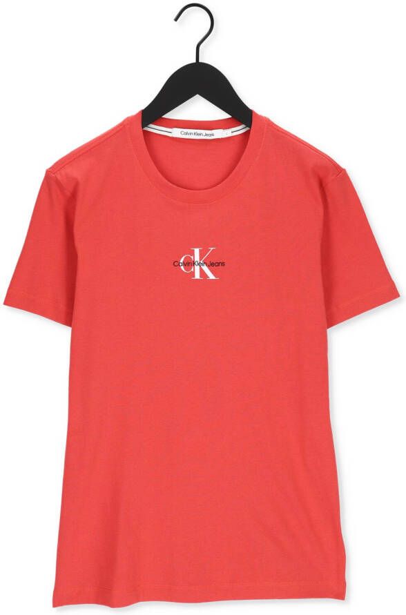 Calvin Klein Koraal T-shirt Monogram Logo Tee