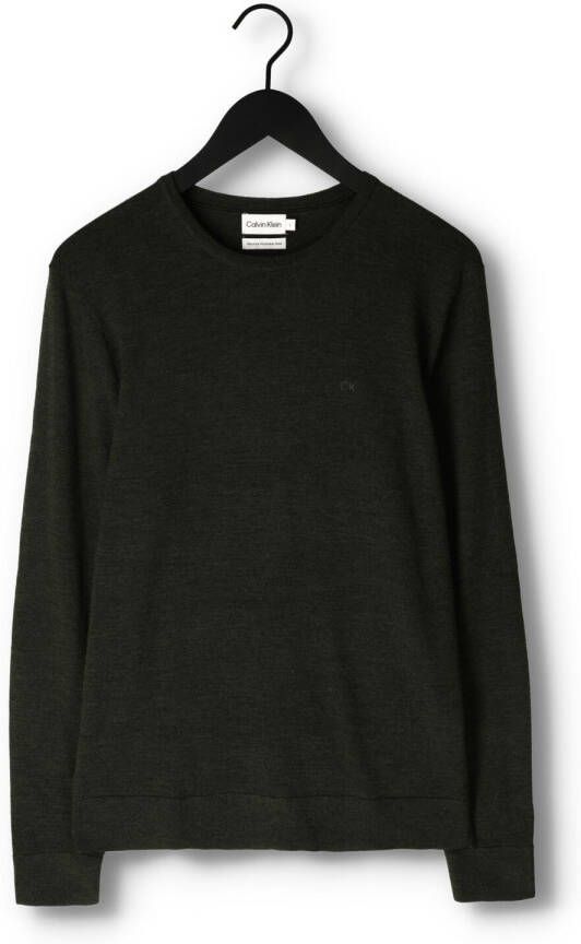 CALVIN KLEIN Heren Truien & Vesten Superior Wool Crew Neck Sweater Olijf