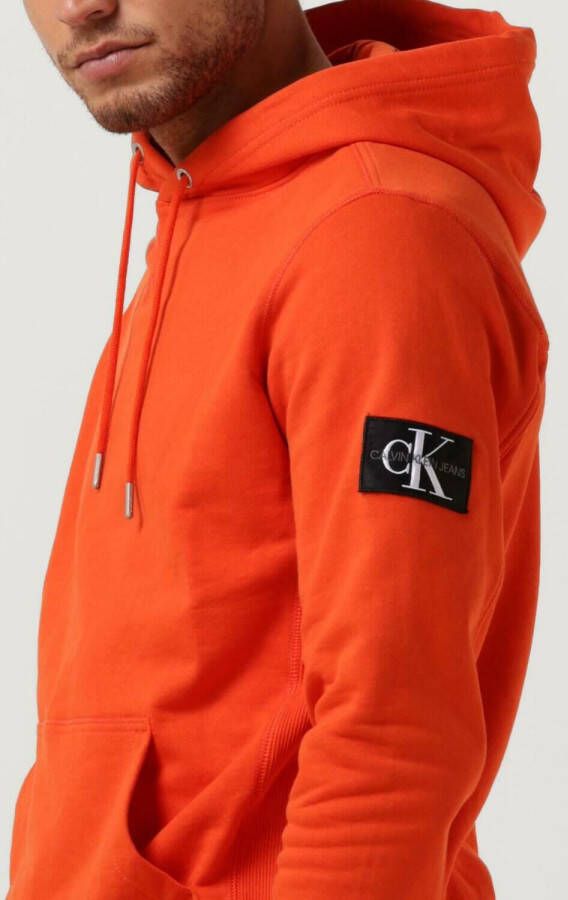 Calvin Klein Oranje Sweater Monologo Sleeve Badge Hoodie