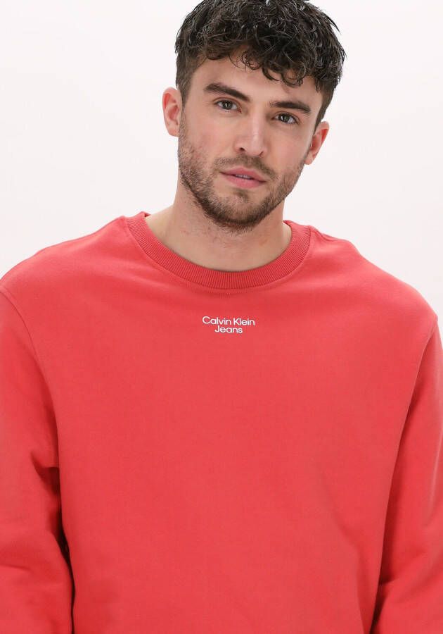 Calvin Klein Oranje Sweater Stacked Logo Crew Neck