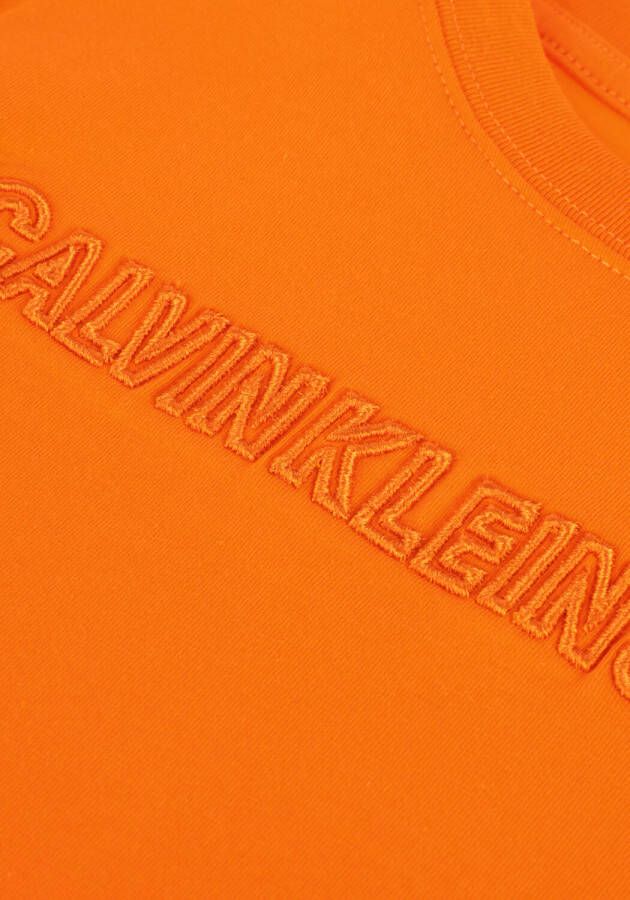 CALVIN KLEIN Jongens Polo's & T-shirts Raised Embro Logo T-shirt Oranje