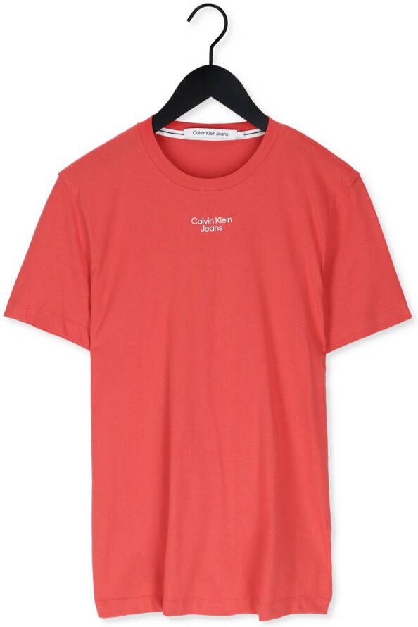 Calvin Klein Oranje T-shirt Stacked Logo Tee