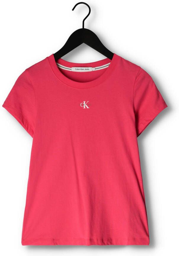 Calvin Klein Roze T-shirt Micro Monologo Slim Fit Tee