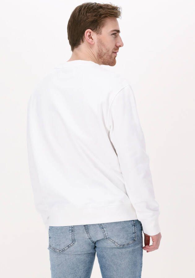 Calvin Klein Witte Sweater Stacked Logo Crew Neck