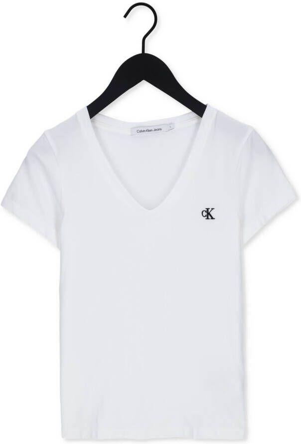 CALVIN KLEIN Dames Tops & T-shirts Ck Embroidery Stretch Wit