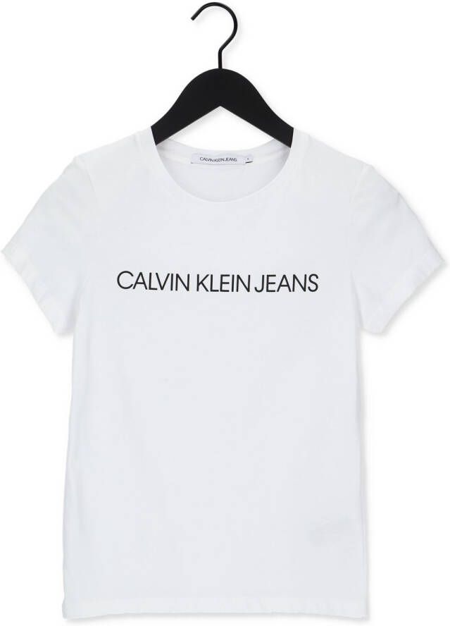 CALVIN KLEIN Dames Tops & T-shirts Core Instit Logo Slim Fit Tee Wit