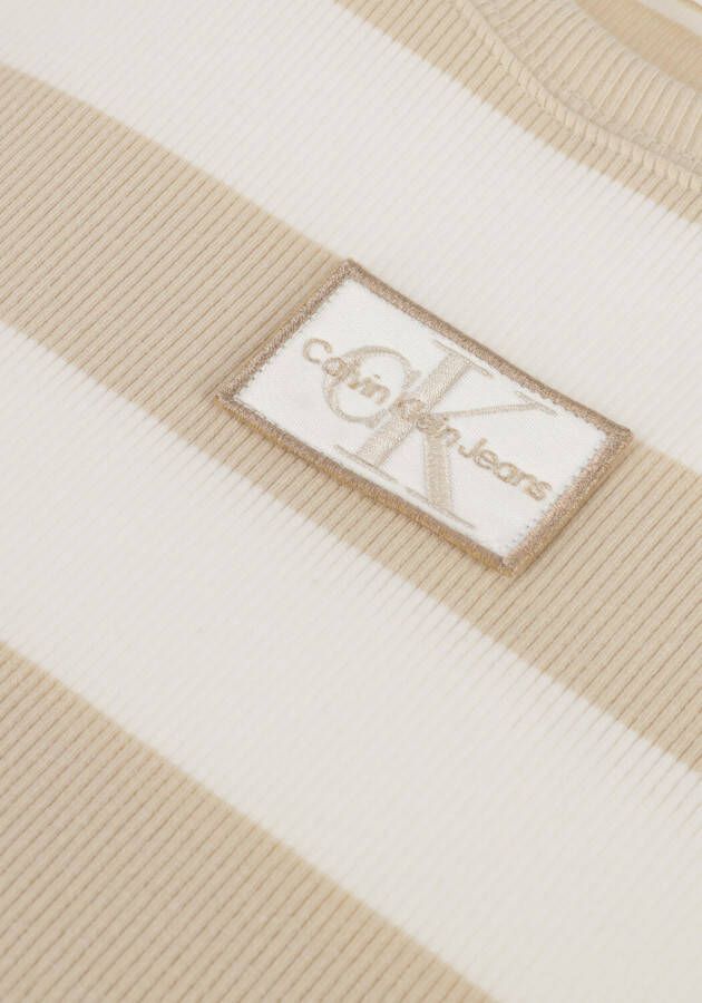 Calvin Klein Witte T-shirt Rib Badge Top