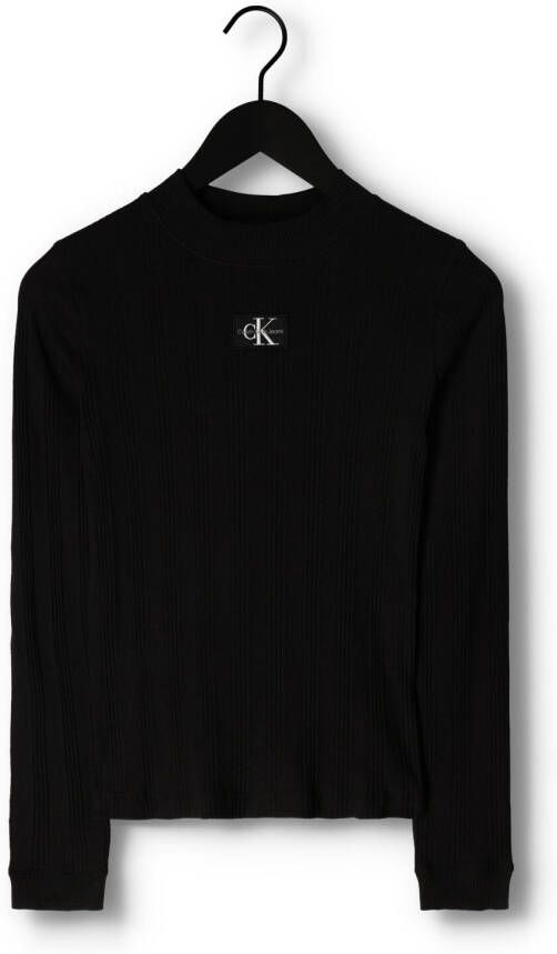 Calvin Klein Zwarte Badge Rib Long Sleeve