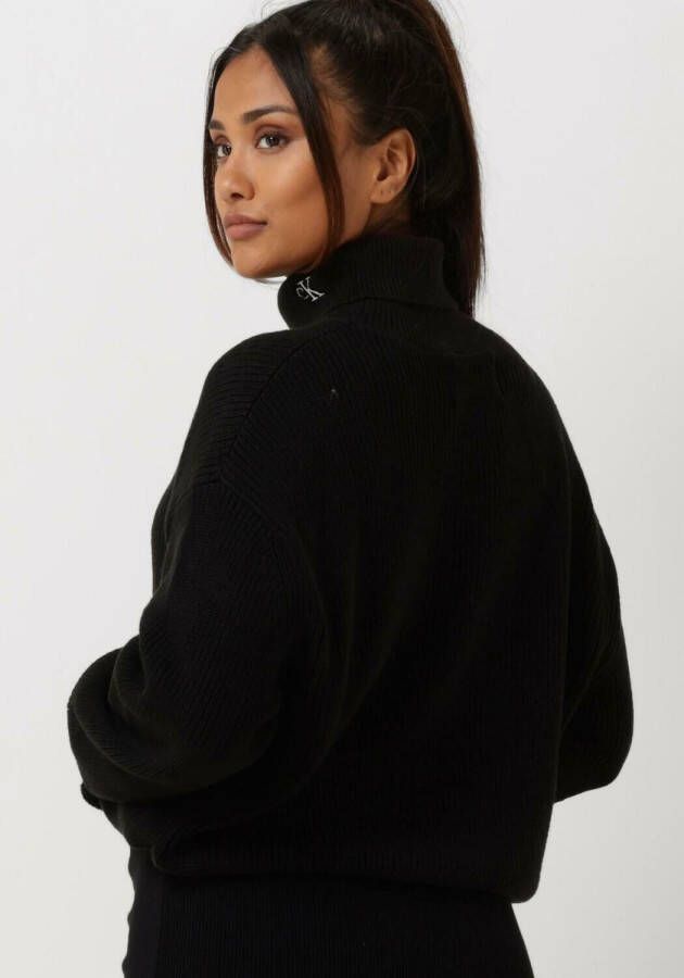 Calvin Klein Zwarte Coltrui Ck Chunky Roll Neck