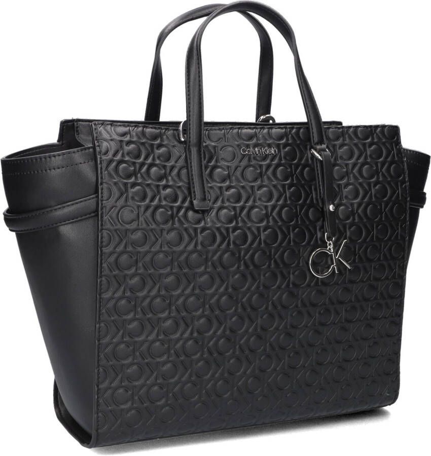 Calvin Klein Zwarte Handtas Ck Must Tote Md EmBossed