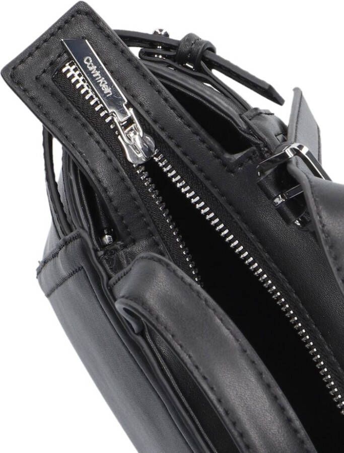 Calvin Klein Zwarte Handtas Minimal Hardware Mini Tote