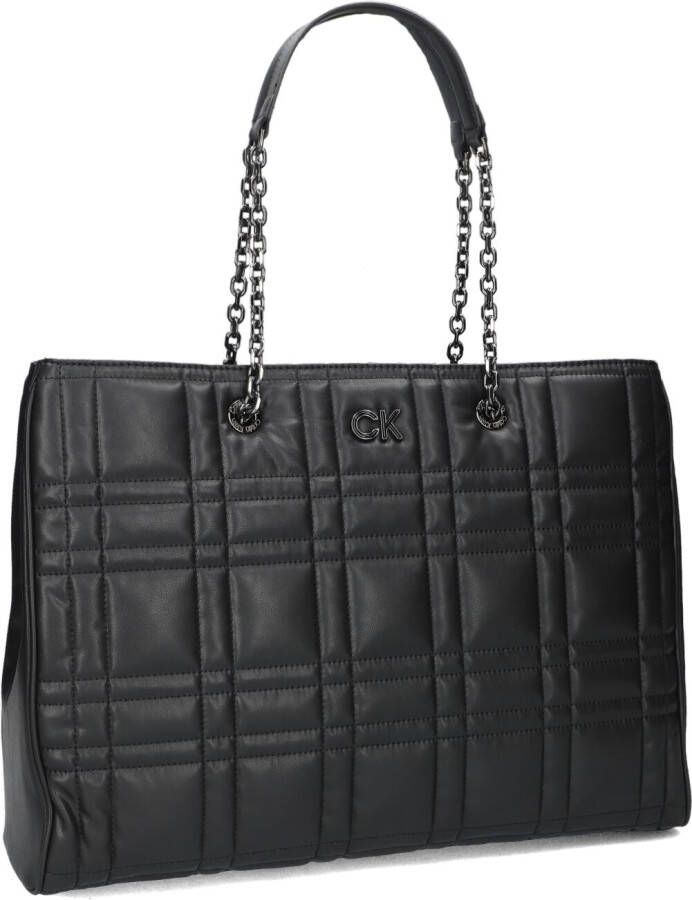 Calvin Klein Zwarte Handtas Quilt Tote W lpt