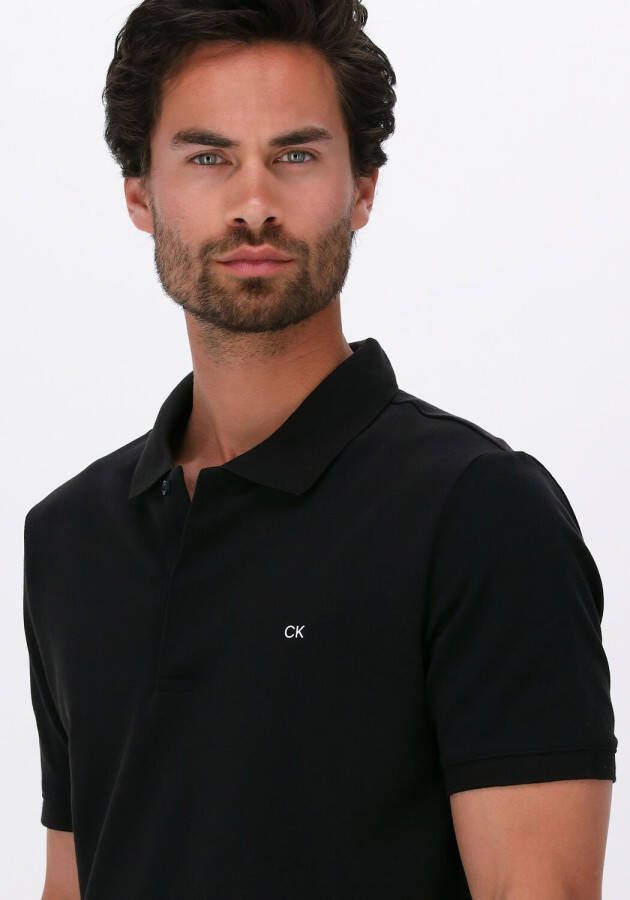 Calvin Klein Zwarte Polo Stretch Pique Slim Polo