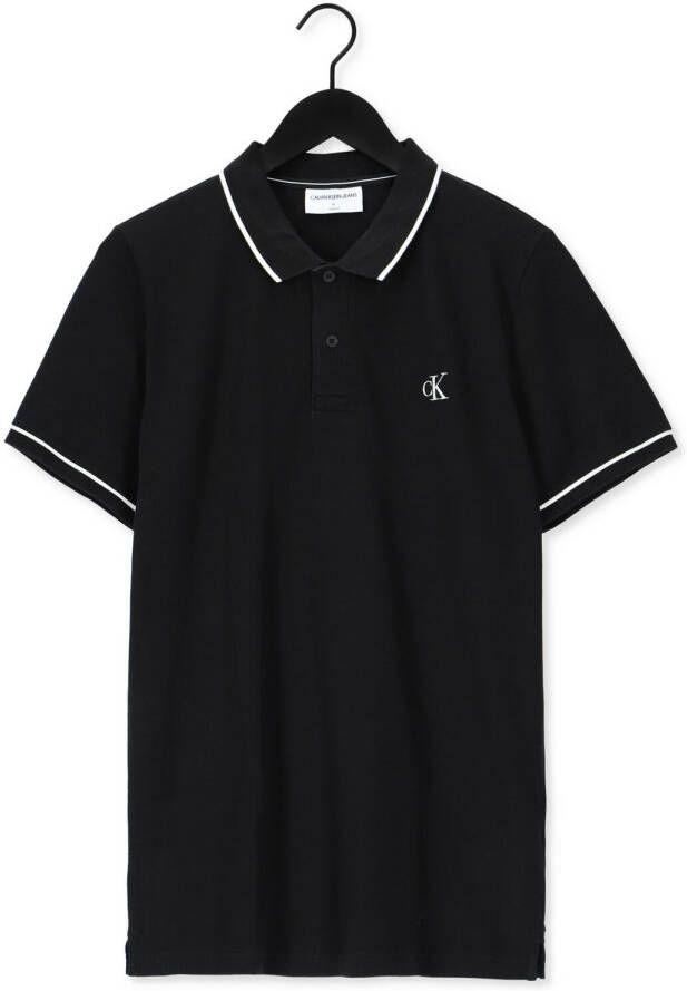 Calvin Klein Zwarte Polo Tipping Slim Polo